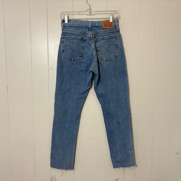 Levi’s 501 Women’s High Rise Distressed Straight Jeans Blue Size 25 - Picture 7 of 9